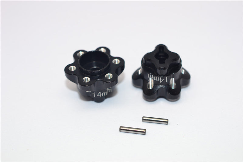 Axial Yeti Aluminum 2.2 Wheel Hub Adapters (14mm Thickness) - 1Pr Set Black