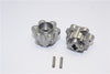 Axial Yeti Aluminum 2.2 Wheel Hub Adapters (14mm Thickness) - 1Pr Set Gray Silver