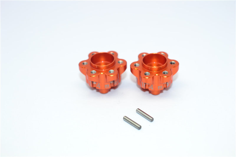 Axial Yeti Aluminum 2.2 Wheel Hub Adapters (14mm Thickness) - 1Pr Set Orange