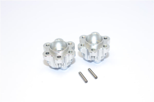 Axial Yeti Aluminum 2.2 Wheel Hub Adapters (14mm Thickness) - 1Pr Set Silver