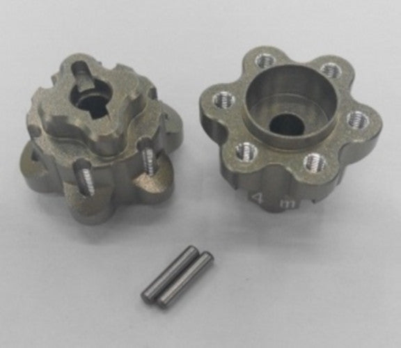 Axial Yeti Aluminum 2.2 Wheel Hub Adapters (14mm Thickness) - 1Pr Set Titanium