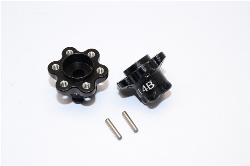 Axial Yeti Aluminum 2.2 Wheel Hub Adapters (14mm Thickness) Economy Version - 1Pr Set Black