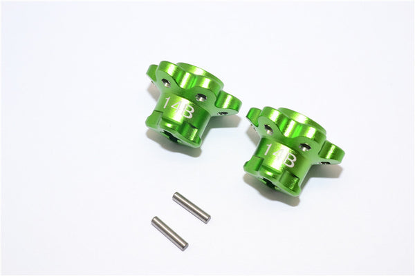 Axial Yeti Aluminum 2.2 Wheel Hub Adapters (14mm Thickness) Economy Version - 1Pr Set Green