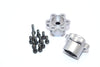 Axial Yeti, Exo, Wraith & SCX10 Aluminum 2.2 Wheel Hub Adapters (14mm Thickness) - 1Pr Set Silver
