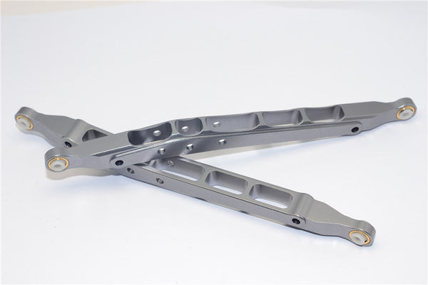 Axial Yeti & RR10 Bomber Aluminum Rear Lower Chassis Link Parts - 1Pr Gray Silver
