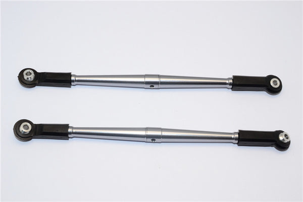 Axial Yeti Aluminum Rear Upper Chassis Link Parts With Plastic Ends - 1Pr Gray Silver