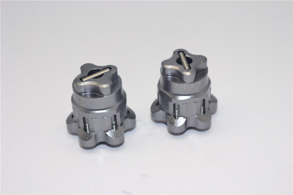 Axial Yeti Aluminum 2.2 Wheel Hub Adapters (22mm Thickness) - 1Pr Set Gray Silver