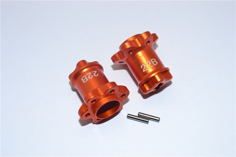 Axial Yeti Aluminum 2.2 Wheel Hub Adapters (22mm Thickness) Economy Version - 1Pr Set Orange
