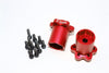 Aluminum 2.2 Wheel Hub Adapters (22mm Thickness) for Axial Yeti, Yeti SCORE, EXO, Wraith & SCX10 - 1Pr Set Red