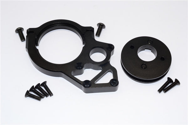 Axial Yeti & RR10 Bomber Aluminum Transmission Motor Mount - 3Pcs Set Black