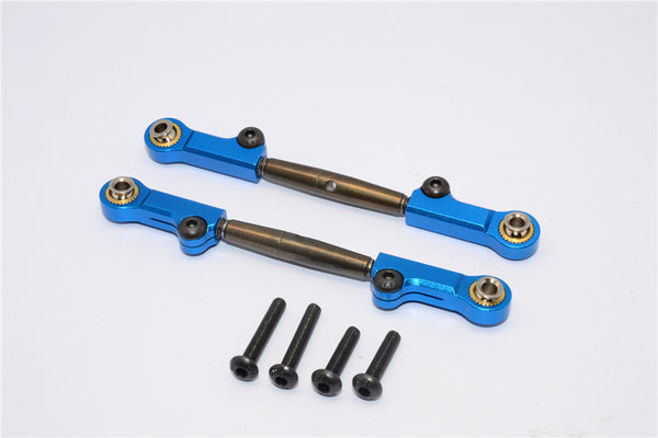 Axial Yeti Spring Steel Steering Anti-Thread Tie Rod With Aluminum Ends - 1Pr Set Blue