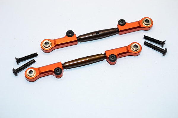 Axial Yeti Spring Steel Steering Anti-Thread Tie Rod With Aluminum Ends - 1Pr Set Orange