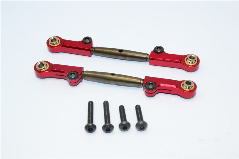 Axial Yeti Spring Steel Steering Anti-Thread Tie Rod With Aluminum Ends - 1Pr Set Red