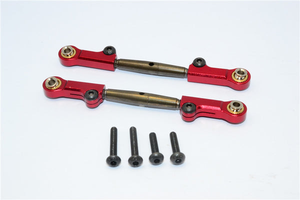 Axial Yeti Spring Steel Steering Anti-Thread Tie Rod With Aluminum Ends - 1Pr Set Red