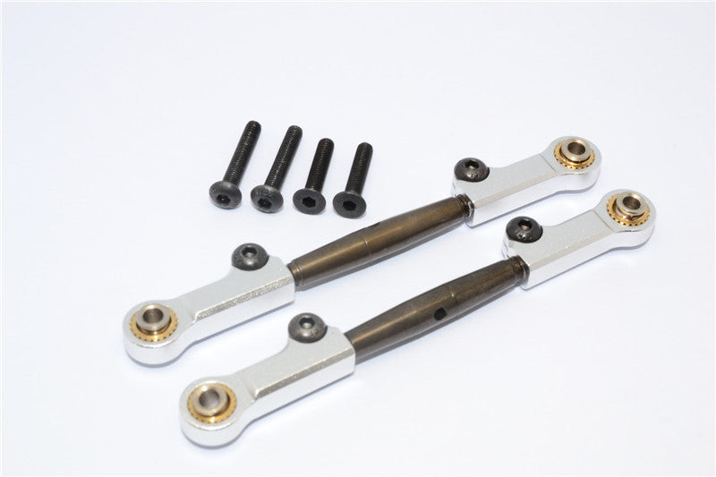 Axial Yeti Spring Steel Steering Anti-Thread Tie Rod With Aluminum Ends - 1Pr Set Silver