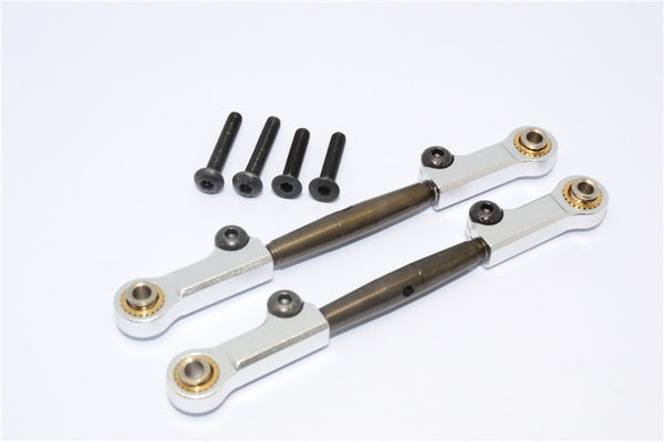 Axial Yeti Spring Steel Steering Anti-Thread Tie Rod With Aluminum Ends - 1Pr Set Silver