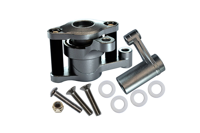 Axial Yeti Aluminum Steering Assembly - 6 Pcs Gray Silver