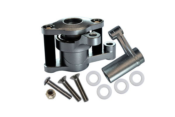 Axial Yeti Aluminum Steering Assembly - 6 Pcs Gray Silver