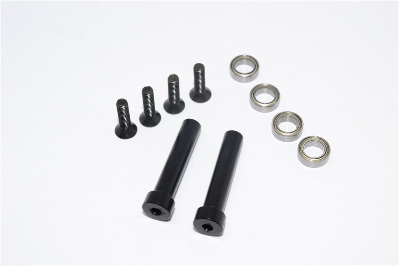 Axial Yeti Aluminum Steering Assembly Posts With Bearings - 2 Pcs Set Black