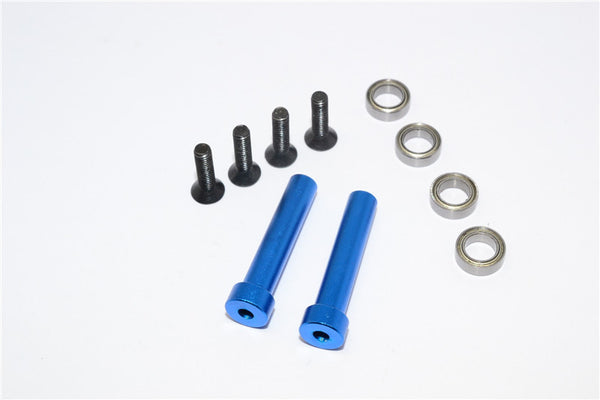 Axial Yeti Aluminum Steering Assembly Posts With Bearings - 2 Pcs Set Blue