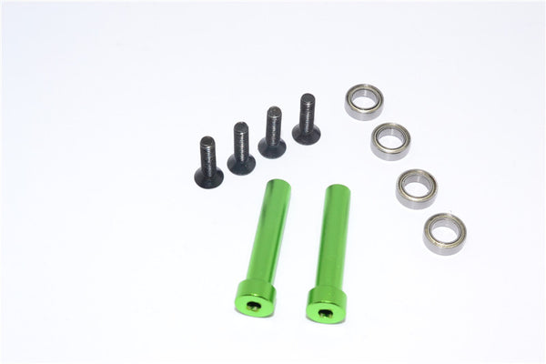 Axial Yeti Aluminum Steering Assembly Posts With Bearings - 2 Pcs Set Green