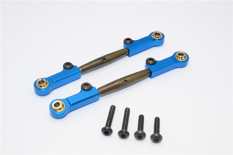 Axial Yeti Spring Steel Upper Anti-Thread Tie Rod With Aluminum Ends - 1Pr Set Blue
