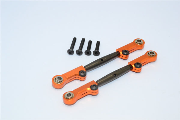 Axial Yeti Spring Steel Upper Anti-Thread Tie Rod With Aluminum Ends - 1Pr Set Orange