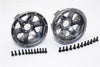 Axial Yeti Aluminum Front / Rear 2.2 Wheels Beadlock (6 Poles Swirl) - 1Pr Set Gray Silver