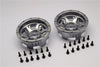 Axial Yeti Aluminum Front / Rear 2.2 Wheels Beadlock (6 Poles Swirl) - 1Pr Set Gray Silver