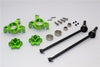 Axial Yeti Aluminum Front Knuckle Arm With Hex Adapters & Steel Front CVD Drive Shaft - 6Pcs Set (Thickness Design) Green