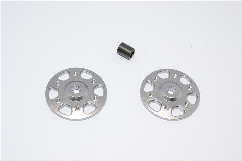Axial Yeti & Yeti XL Aluminum Spur Gear Adapter - 2Pcs Set Gray Silver