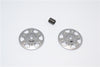 Axial Yeti & Yeti XL Aluminum Spur Gear Adapter - 2Pcs Set Gray Silver