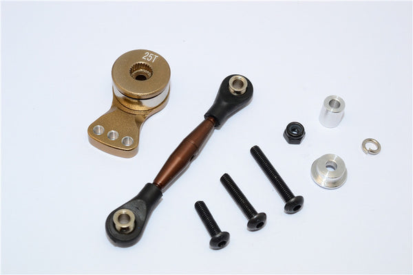 Axial Yeti Rock Racer Spring Steel Anti-Thread Tie Rod With Aluminum Hi-Torque Servo Saver 25T - 1 Set Titanium