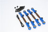 Axial Yeti Spring Steel Completed Anti-Thread Tie Rod With Aluminum Ends - 5 Pcs Set Blue