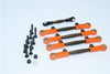 Axial Yeti Spring Steel Completed Anti-Thread Tie Rod With Aluminum Ends - 5 Pcs Set Orange