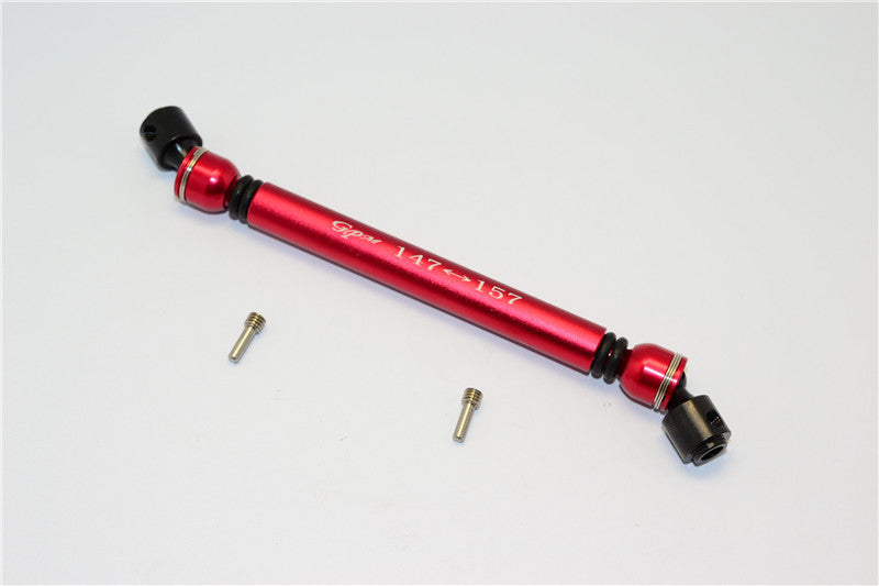 Axial Yeti Aluminum Rear Main Drive Shaft With Steel Joint (147mm-157mm) - 1Pc Set Red