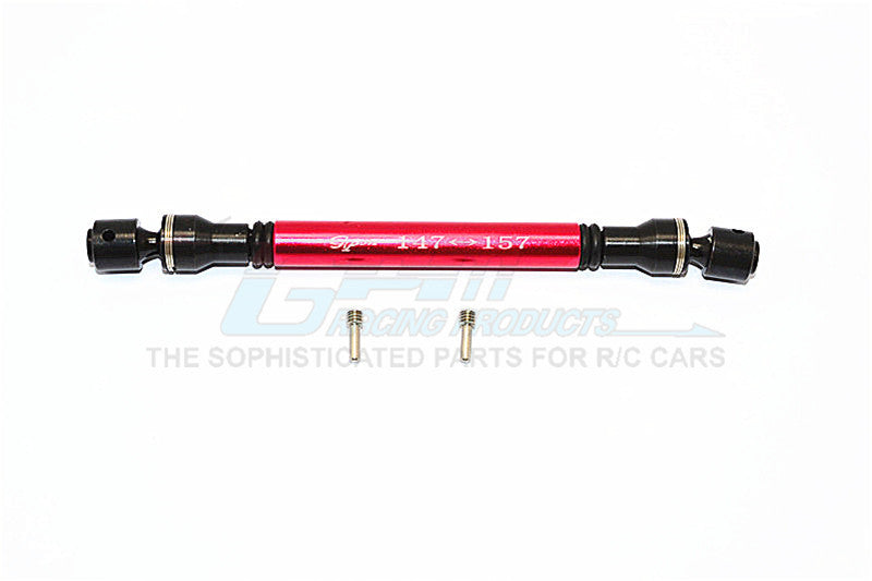 Axial Yeti Steel+Aluminum Rear Main Drive Shaft - 1Pc Set Red