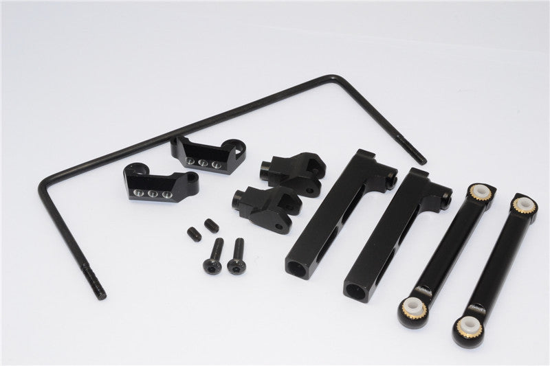 Axial Yeti Aluminum Rear Sway Bar Mount + Cage Mount + Wire - 9 Pcs Set Black