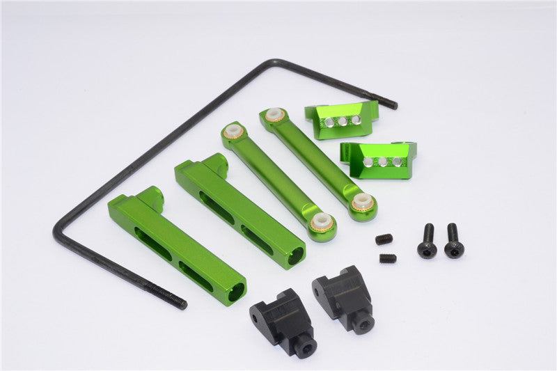 Axial Yeti Aluminum Rear Sway Bar Mount + Cage Mount + Wire - 9 Pcs Set Green