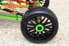 Axial Yeti (AX90026) & Yeti SCORE (AX90050, AX90068) Rubber Radial Tires With Plastic Wheels & Wheel Hub Adapters, 12mm To 17mm Converter, 4mm & 5mm Wheel Lock - 2Pcs Set Red