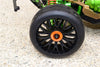 Axial Yeti (AX90026) & Yeti SCORE (AX90050, AX90068) Rubber Radial Tires With Plastic Wheels & Wheel Hub Adapters, 12mm To 17mm Converter, 4mm & 5mm Wheel Lock - 2Pcs Set Red