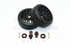 Axial Yeti Rock Racer Aluminum 23mm Rear Hex Adapters + Rubber On-Road Radial Tires With Plastic Wheels - 1Pr Set Brown
