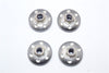 Axial Yeti XL Monster Buggy Aluminum Locking Wheel Washer - 4 Pcs Set Gray Silver