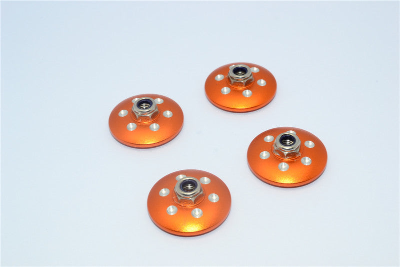 Axial Yeti XL Monster Buggy Aluminum Extra Size Locking Wheel Washer - 4 Pcs Set Orange