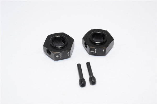 Axial Yeti XL Monster Buggy Aluminum Hex Adapter (+1mm Thickness) - 2 Pcs Set Black