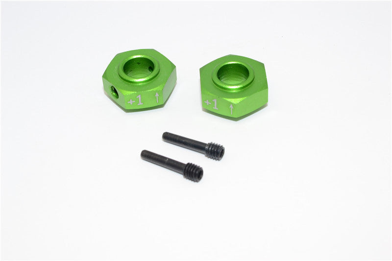 Axial Yeti XL Monster Buggy Aluminum Hex Adapter (+1mm Thickness) - 2 Pcs Set Green