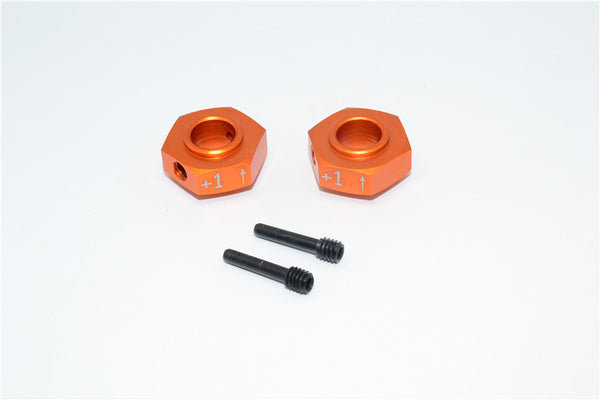 Axial Yeti XL Monster Buggy Aluminum Hex Adapter (+1mm Thickness) - 2 Pcs Set Orange
