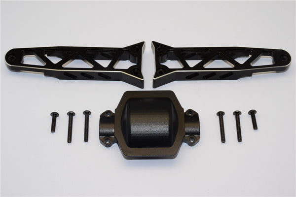Axial Yeti XL Monster Buggy Aluminum Rear Axle Housing Mount - 3Pcs Set Black