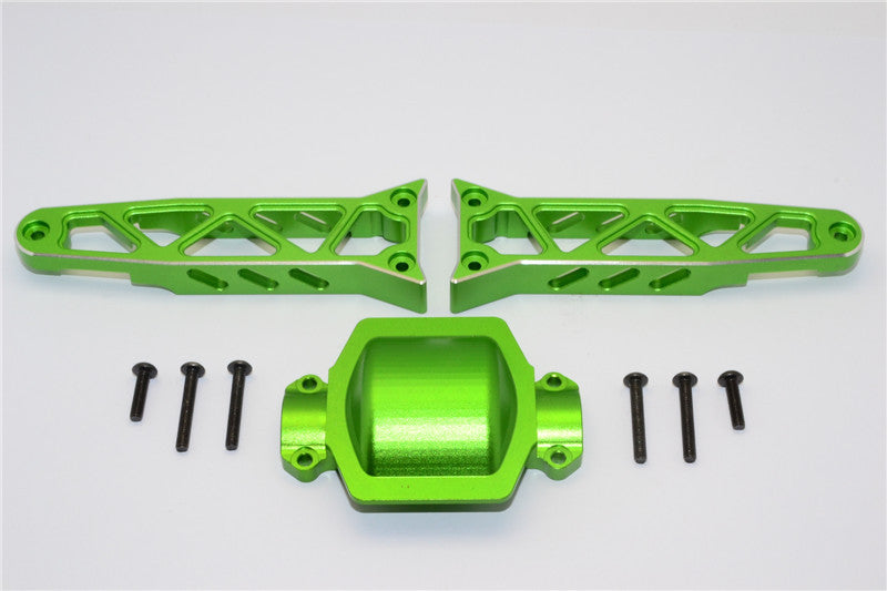 Axial Yeti XL Monster Buggy Aluminum Rear Axle Housing Mount - 3Pcs Set Green