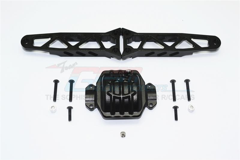 Axial Yeti XL Monster Buggy Aluminum Rear Axle Housing Mount - 3Pcs Set Black